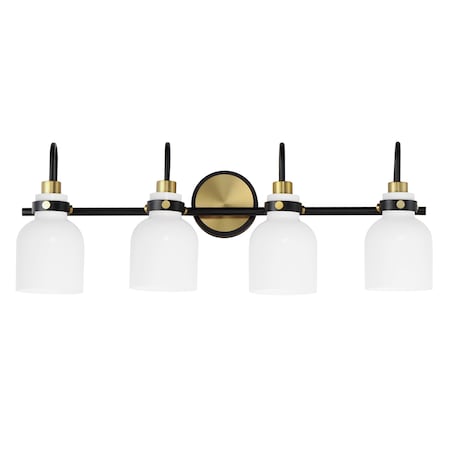 Maxim Lighting Milk 4-Light Bath Vanity, Satin Brass 12334WTBKSBR